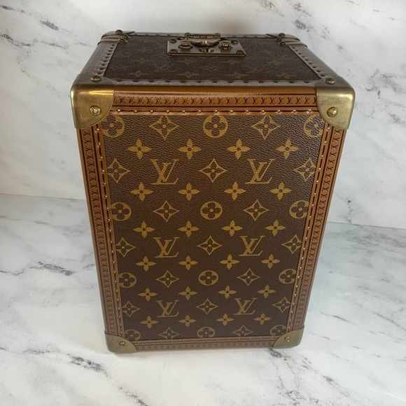 ❌❌ Louis Vuitton Monogram Trunk Boite Flacons Beauty Vanity Case Vintage Hard - Picture 12 of 13